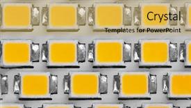  Presentation with led lighting - Presentation consisting of green advanced - lighting led panel close-up background and a yellow colored foreground