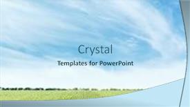  Presentation with maize - Cool new presentation design with green agriculture field with maize and blue sky with clouds backdrop and a light blue colored foreground