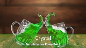  Presentation with alcoholic - Audience pleasing slides consisting of green-alcoholic-drink-splashes backdrop and a shamrock green colored foreground