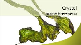  Presentation with green algae - Audience pleasing presentation theme consisting of you can see droplet watter backdrop and a tawny brown colored foreground