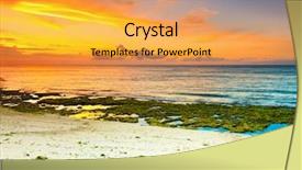  Presentation with sunrise - Cool new slides with green algae - sunrise over the sea stone backdrop and a yellow colored foreground