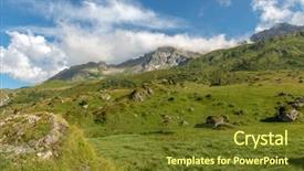  Presentation with pasture - Presentation featuring green alpine pastures high up background and a  colored foreground