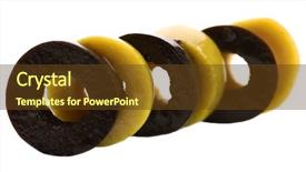  Presentation with olive green - Audience pleasing presentation theme consisting of green and black cut olive backdrop and a tawny brown colored foreground