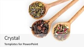  Presentation with green and black - Slide set consisting of green and black dry tea background and a light gray colored foreground