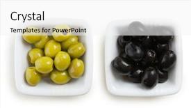  Presentation with olive green - Presentation enhanced with green and black olives background and a white colored foreground
