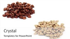  Presentation with green coffee beans - Beautiful presentation featuring green and brown coffee beans backdrop and a white colored foreground