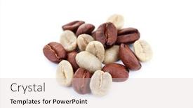  Presentation with green coffee beans - Beautiful PPT theme featuring green-and-brown-coffee-beans backdrop and a lemonade colored foreground