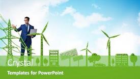  Presentation with ecology - Audience pleasing presentation theme consisting of green-and-ecology-concept backdrop and a shamrock green colored foreground