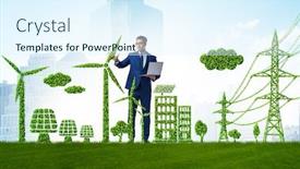  Presentation with ecology - Cool new presentation with green-and-ecology-concept backdrop and a sky blue colored foreground