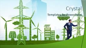  Presentation with ecology - Theme having green-and-ecology-concept background and a cool aqua colored foreground