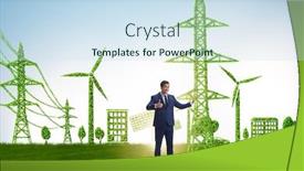  Presentation with ecology - Audience pleasing presentation theme consisting of green-and-ecology-concept backdrop and a sky blue colored foreground