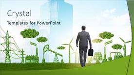  Presentation with ecology - Amazing presentation theme having green-and-ecology-concept backdrop and a cool aqua colored foreground