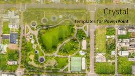  Presentation with green city - Slides with green-and-funny-park background and a yellow colored foreground