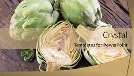  Presentation with edible flower - Cool new presentation theme with green-and-purple-artichoke-flower backdrop and a coral colored foreground