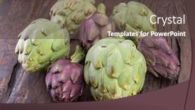  Presentation with edible flower - Cool new theme with green-and-purple-artichoke-flower backdrop and a dark gray colored foreground