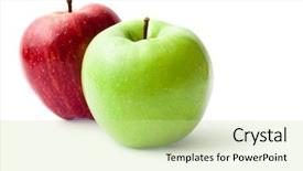  Presentation with green apples - PPT layouts consisting of green and red apples isolated background and a soft green colored foreground