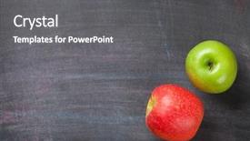  Presentation with green chalkboard - PPT theme enhanced with green and red apples background and a gray colored foreground