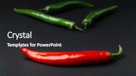  Presentation with spicy food - Colorful presentation design enhanced with green and red chili peppers backdrop and a dark gray colored foreground