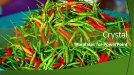  Presentation with peppers - PPT theme having green-and-red-chili-peppers background and a tawny brown colored foreground