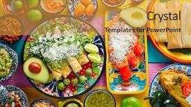  Presentation with sauces - Audience pleasing presentation theme consisting of green and red enchiladas backdrop and a yellow colored foreground