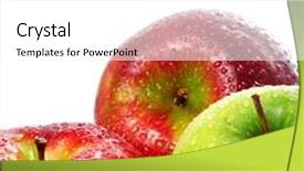  Presentation with green apples - Presentation enhanced with green and red wet apples background and a white colored foreground