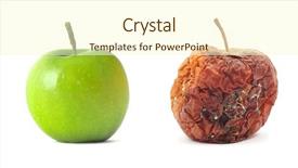  Presentation with element - Slides having green and rotten isolated object background and a cream colored foreground