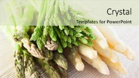  Presentation with asparagus - Colorful slide set enhanced with green and white asparagus backdrop and a soft green colored foreground