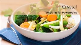  Presentation with stir fried bok choy - PPT theme enhanced with green and white bean red background and a  colored foreground