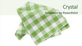  Presentation with white green - Audience pleasing slides consisting of green and white checkered dish backdrop and a mint green colored foreground