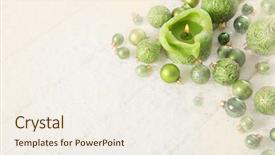  Presentation with candle christmas - Presentation design consisting of green and white christmas background with snow candle and balls for decoration items background and a sky blue colored foreground