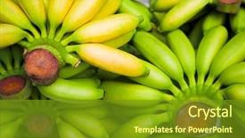  Presentation with yellow green - Theme having green and yellow bananas fruits background and a tawny brown colored foreground