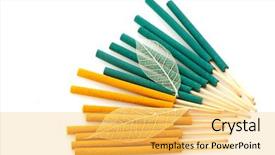  Presentation with yellow green - PPT theme consisting of green and yellow incense background and a yellow colored foreground