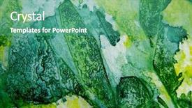  Presentation with watercolor design - Beautiful presentation theme featuring green and yellow watercolor textures backdrop and a teal colored foreground