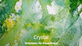  Presentation with watercolor design - Presentation with green and yellow watercolor textures background and a tawny brown colored foreground
