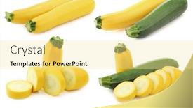  Presentation with blue and yellow green - PPT theme featuring green-and-yellow-zucchini-cucurbita background and a blonde colored foreground