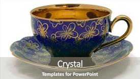  Presentation with green tea - Amazing PPT layouts having green antique teacup backdrop and a gray colored foreground