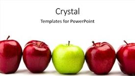  Presentation with green apple - Slide deck enhanced with detail of votive church vienna austria background and a gray colored foreground