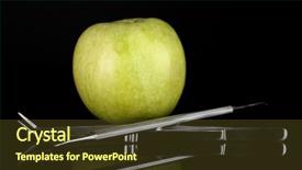  Presentation with black dental - Theme consisting of green apple and dental tools background and a tawny brown colored foreground