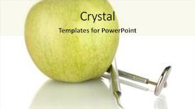  Presentation with fresh water splash green apple isolated white - PPT layouts consisting of green apple and dental tools background and a blonde colored foreground