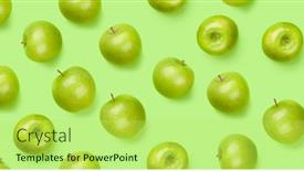  Presentation with green apple - Presentation theme consisting of green-apple-fruits-over-green background and a yellow colored foreground
