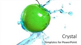  Presentation with stream - Presentation theme featuring green apple in juice stream background and a  colored foreground