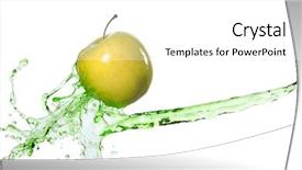  Presentation with green and white - PPT theme having green apple in juice stream background and a  colored foreground