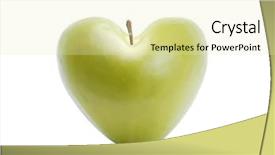  Presentation with green apple - Theme having green apple in the shape background and a  colored foreground
