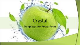  Presentation with blue water splash isolated - Audience pleasing presentation design consisting of green apple in water splash backdrop and a yellow colored foreground