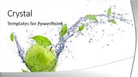  Presentation with water splash - Theme having green apple in water splash background and a white colored foreground