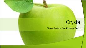  Presentation with fresh water splash green apple isolated white - Colorful presentation theme enhanced with green apple isolated on white backdrop and a  colored foreground