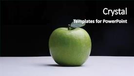  Presentation with green apple - Cool new presentation design with green apple on a desk backdrop and a  colored foreground