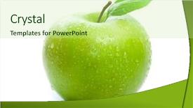  Presentation with green apple - Slides consisting of green apple on a white background and a mint green colored foreground