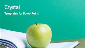  Presentation with green apple - Colorful slides enhanced with green-apple-on-an-open backdrop and a gray colored foreground