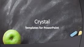  Presentation with green chalkboard - Presentation design with green apple on blackboard background and a dark gray colored foreground